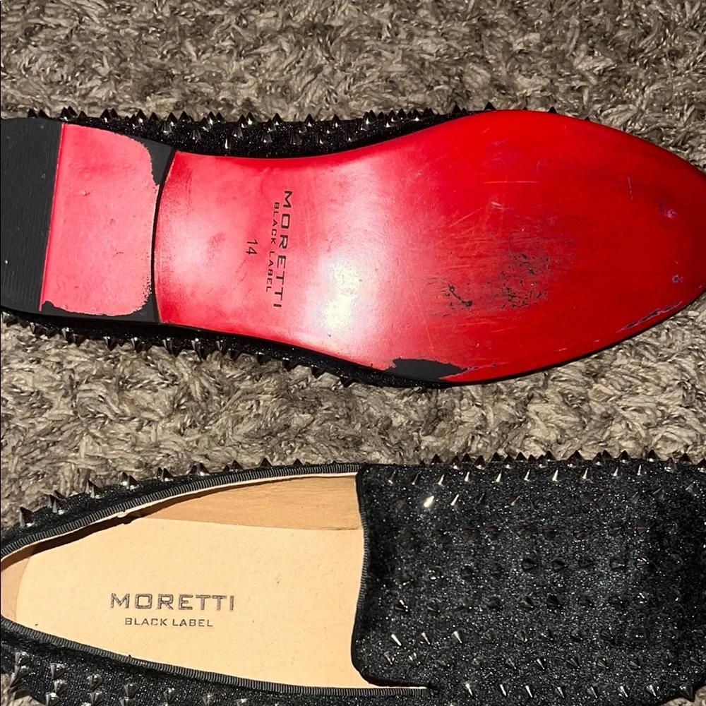 Edgy Black Studded Slip-On Loafers - Picture 4 of 4